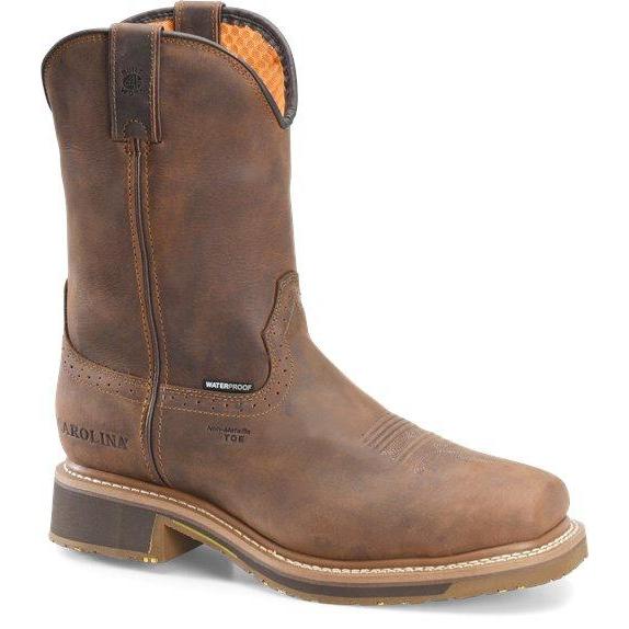 Carolina Men's Anchor 10" Waterproof Composite Square Toe Roper Work Boot - CA8536 8 / Medium / Brown - Overlook Boots
