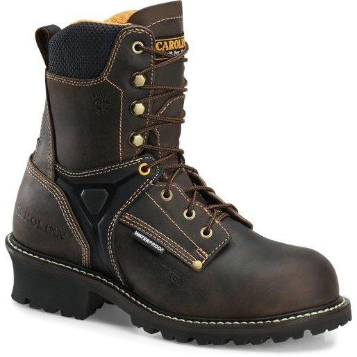 Carolina Men's Timber 8" Composite Toe Waterproof Logger Work Boot - Brown - CA6921 8 / Medium / Brown - Overlook Boots