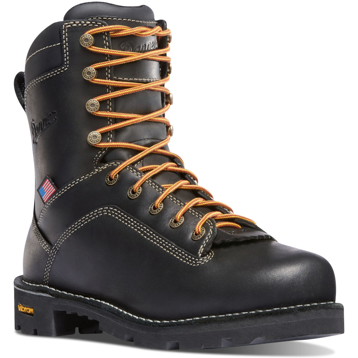 Danner Men's Quarry USA Made 8" Soft Toe Waterproof Work Boot - Black - 17309 7 / Medium / Black - Overlook Boots