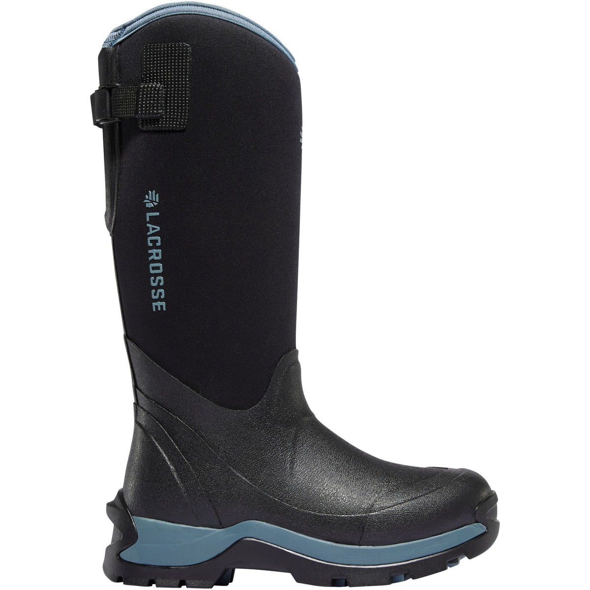LaCrosse Women's Alpha Thermal 14" 7.0mm Insulated Rubber Work Boot - Black/Cerulean - 644105 5 / Black - Overlook Boots