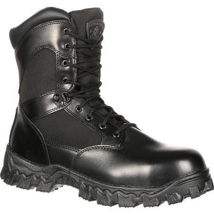 Rocky Men's Alphaforce 8" Zipper Composite Toe Waterproof Duty Boot Black FQ0006173 7.5 / Medium / Black - Overlook Boots