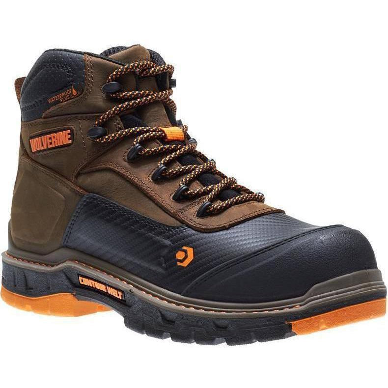 Wolverine Men's Overpass Safety Toe 6" Waterproof Work Boot - Brown - W10717 7 / Medium / Brown - Overlook Boots