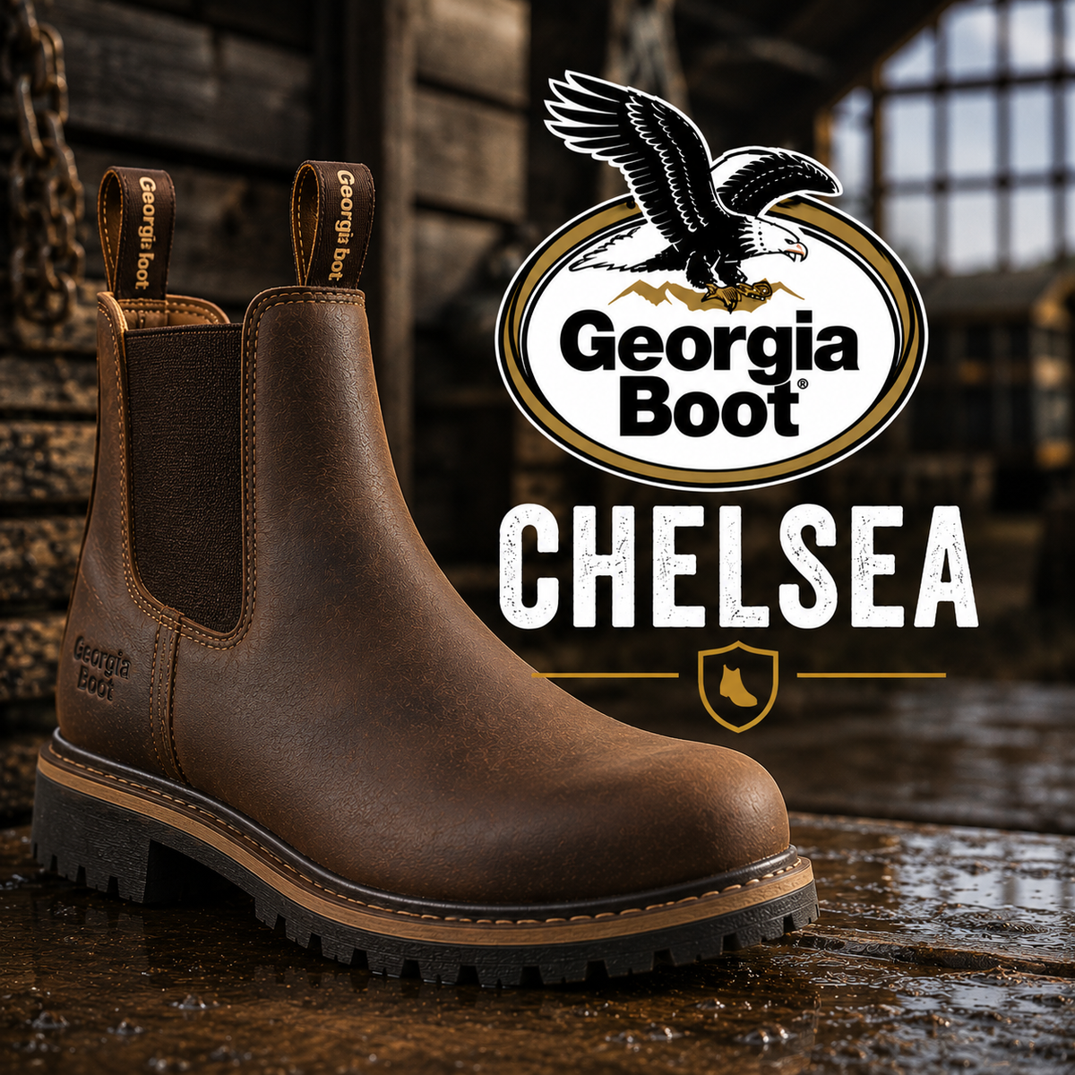 Georgia Chelsea Boots with elastic side panels