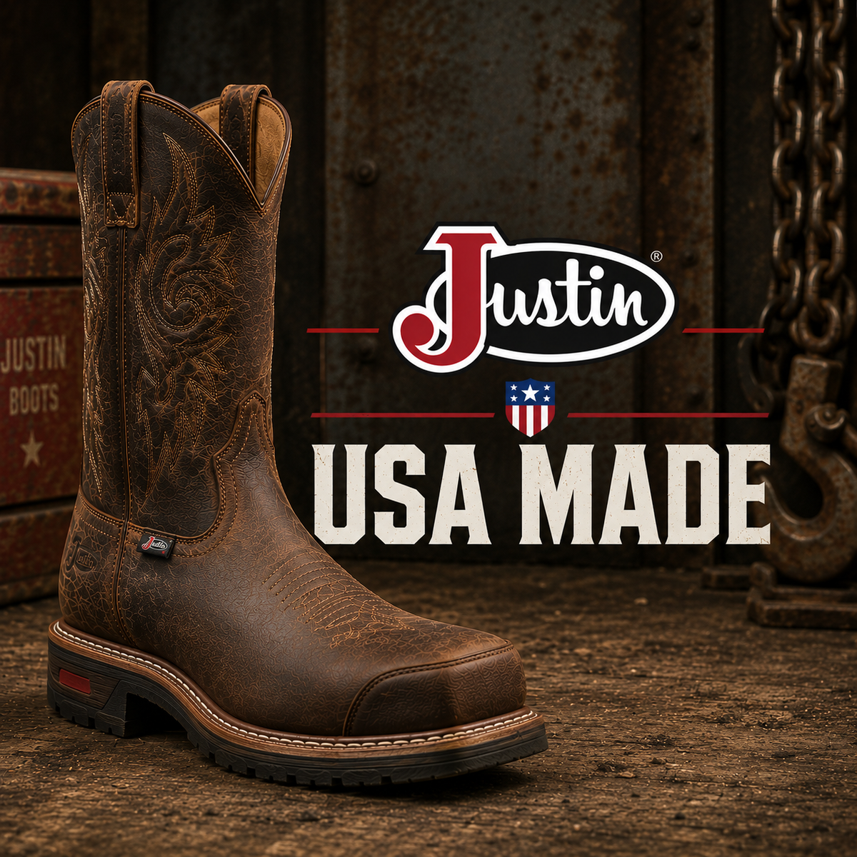 Justin USA Made Work Boots made in the United States