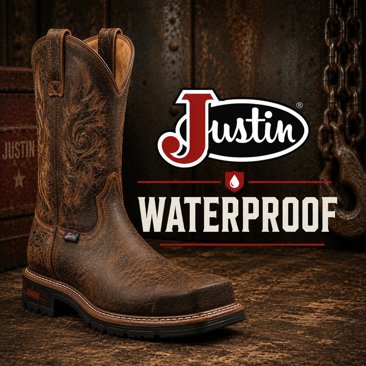 Justin Waterproof Work Boots for wet work conditions
