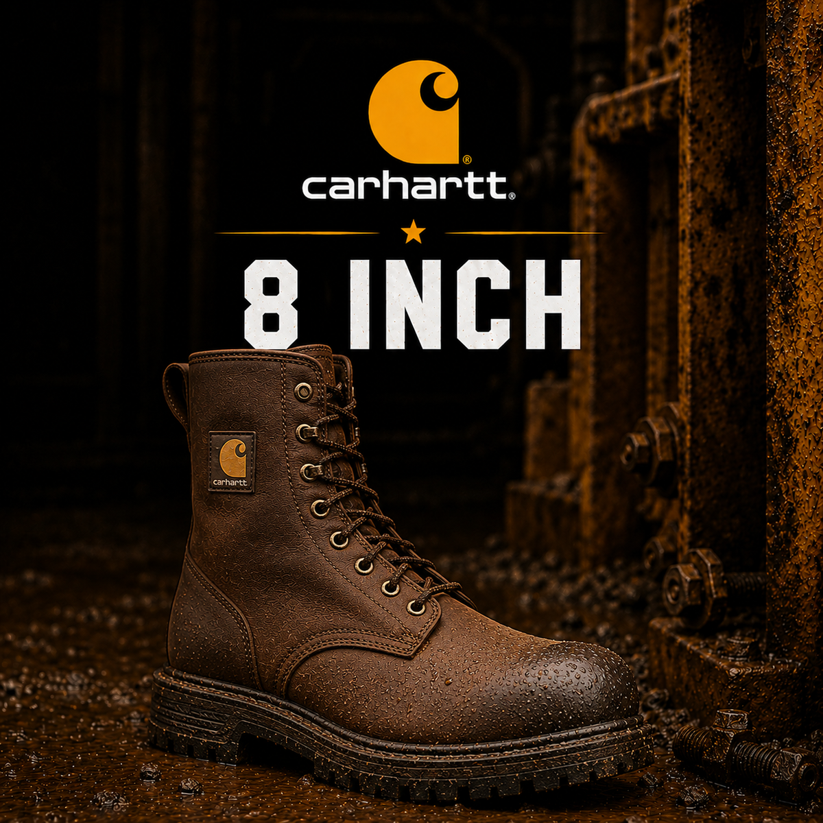 Carhartt 8 Inch Work Boots in lace-up boot styles
