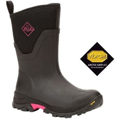 Muck Women's Arctic Ice Vibram Waterproof Terrain Mid Work Boot -Black- ASVMA404 - Overlook Boots