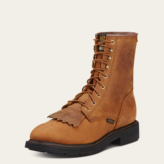 Ariat Men's Cascade 8" Soft Toe Lace Up Western Work Boot- Aged Bark- 10002418  - Overlook Boots