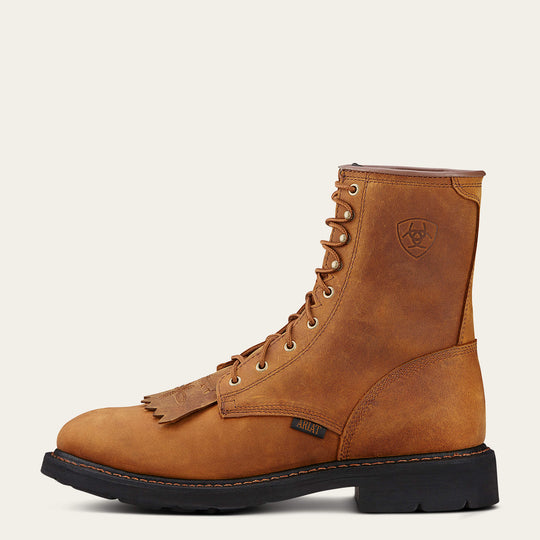 Ariat Men's Cascade 8" Soft Toe Lace Up Western Work Boot- Aged Bark- 10002418  - Overlook Boots