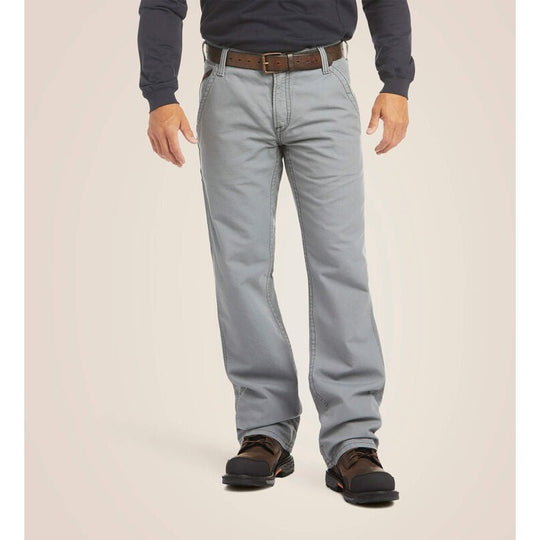 Ariat M4 Workhorse Pantalón de Trabajo para Hombre, Resistente al Fuego (FR), Corte Holgado, Corte de Bota - Gris - 10017226