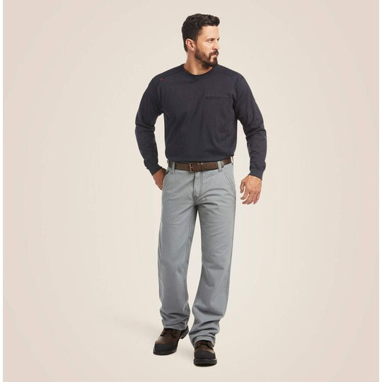 Ariat M4 Workhorse Pantalón de Trabajo para Hombre, Resistente al Fuego (FR), Corte Holgado, Corte de Bota - Gris - 10017226 - Imagen 2