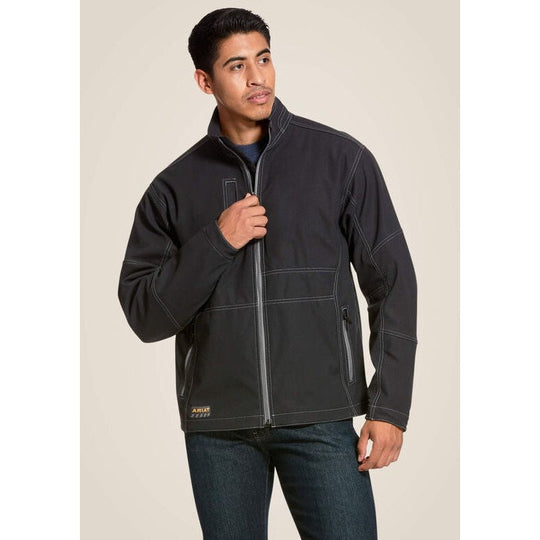 Ariat Men's Rebar Stretch Canvas Softshell Jacket Black - 10020777 Small / Black / Standard - Overlook Boots