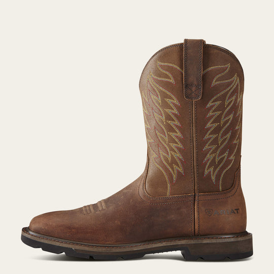 Ariat Men's Groundbreaker 10" Square Steel Toe Western Work Boot - 10021108  - Overlook Boots