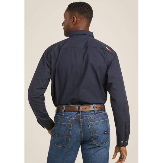 Ariat Men's Featherlight Flame Resist Work Shirt Navy - 10022899 - Overlook Boots