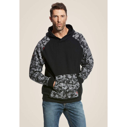 Ariat DuraStretch Patriot Sudadera de Trabajo para Hombre, Resistente al Fuego (FR), Con Capucha - Negro - 10023989