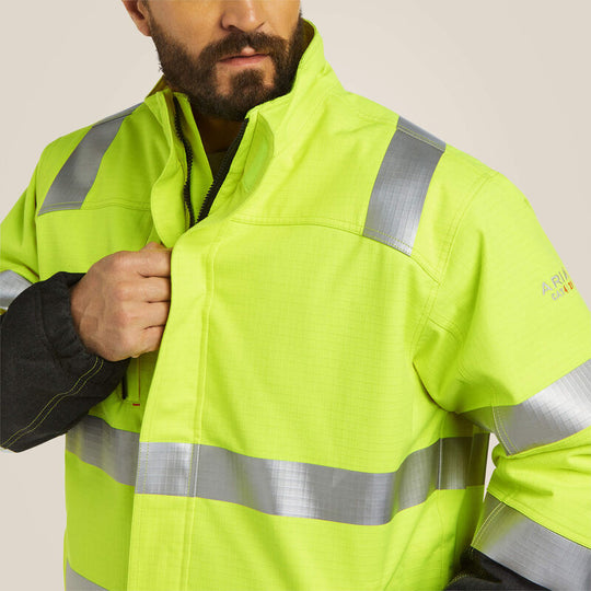 Ariat Men's Flame Resistant Hi-Vis Waterproof 160G Insulated Jacket Yellow - 10024022 - Overlook Boots