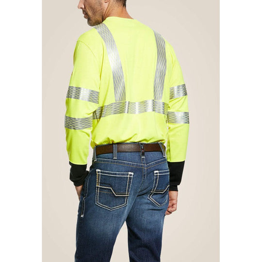 Ariat Playera de Trabajo para Hombre, Alta Visibilidad, Resistente al Fuego (FR) - Amarillo - 10025432 - Imagen 5