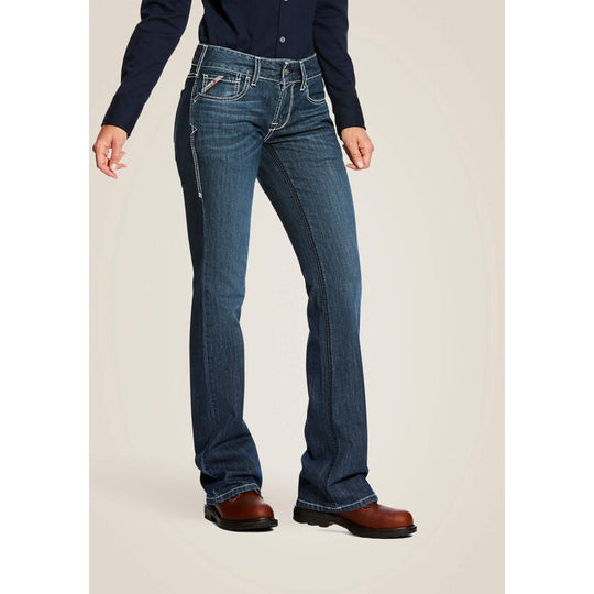 Ariat Women Flame Resistant Stretch DuraLight MW Ella Jean Azurite - 10026006 25 / Azurite / Standard/Short - Overlook Boots