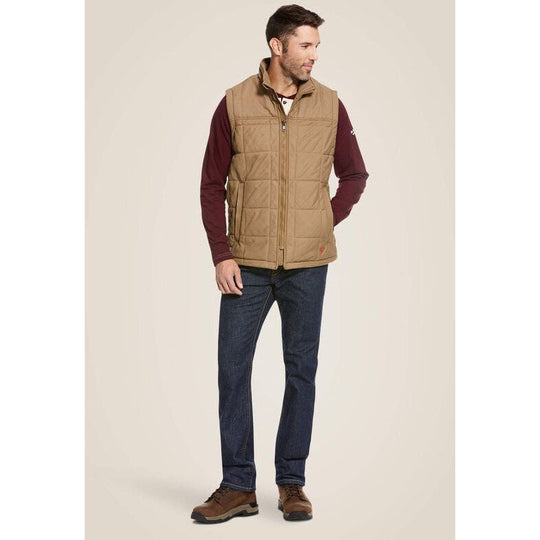 Ariat Men's Crius Flame Resist Insulated Vest Khaki - 10027853 - Overlook Boots