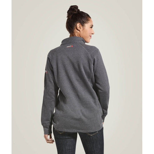 Ariat Rev Sudadera con Capucha para Mujer, Resistente al Fuego (FR), Cierre de 1/4 - Carbón - 10032841 - Imagen 2
