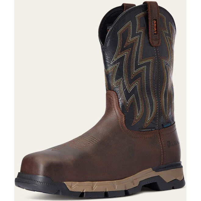 Ariat Men's Rebar Flex Composite Toe Waterproof Work Boot - Dark Brown - 10034157 - Overlook Boots