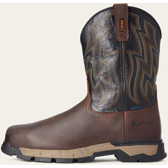 Ariat Men's Rebar Flex Composite Toe Waterproof Work Boot - Dark Brown - 10034157 7 / Medium / Brown - Overlook Boots
