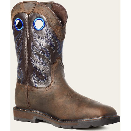Ariat Men's Groundwork Steel Toe Waterproof Western Work Boot - Brown - 10034720 7 / Medium / Brown - Overlook Boots