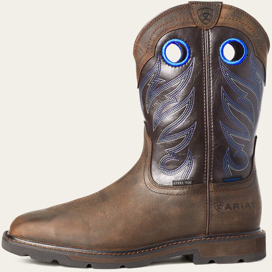 Ariat Men's Groundwork Steel Toe Waterproof Western Work Boot - Brown - 10034720 - Overlook Boots