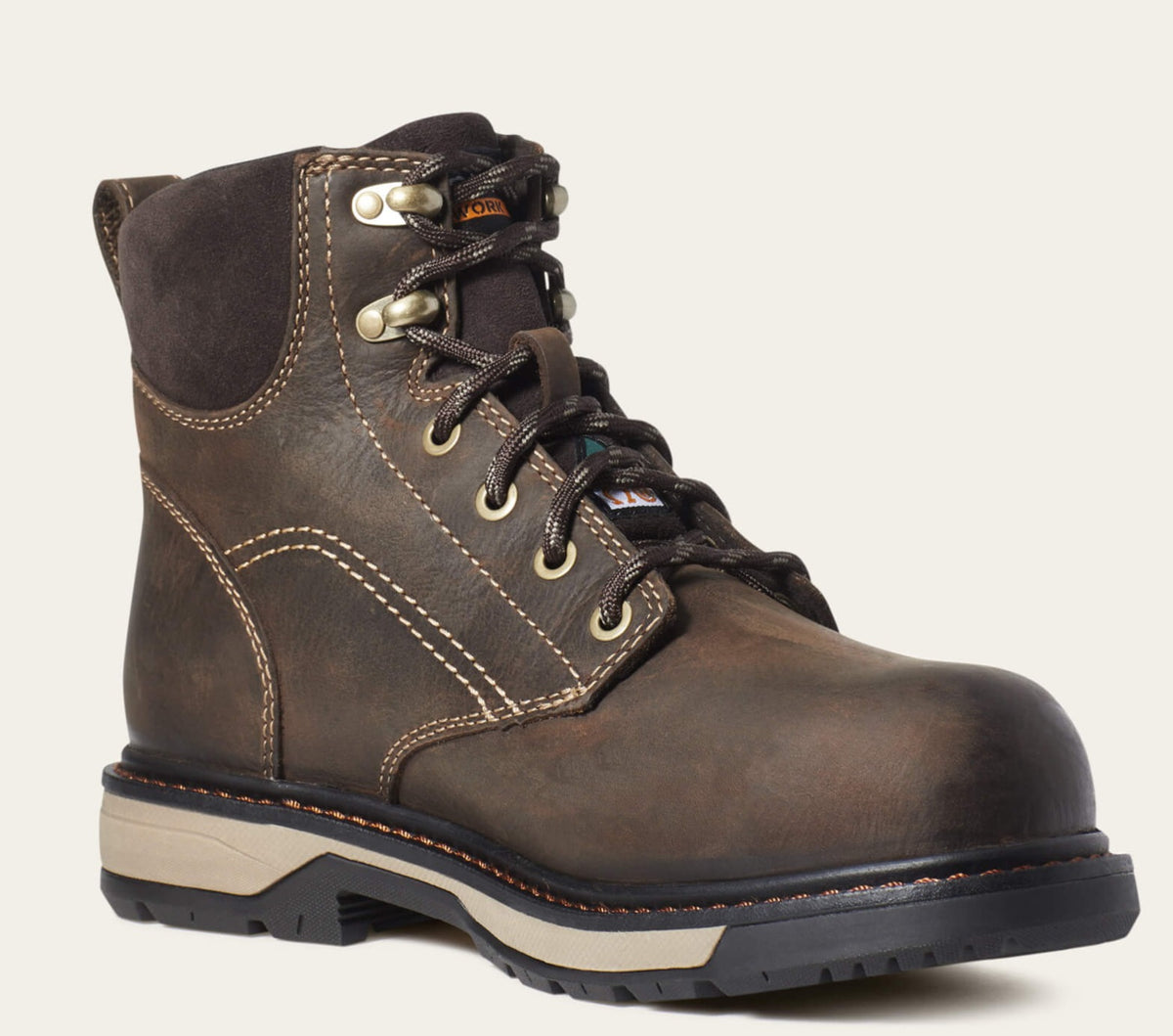 Ariat Women's Riveter 6" Composite Toe CSA Waterproof Puncture Resistant Work Boot - Brown - 10035773 5.5 / Medium / Brown - Overlook Boots