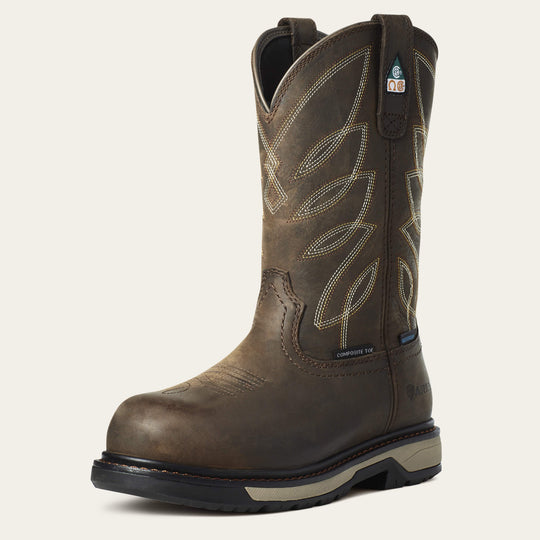 Ariat Women's Riveter Pull-On Composite Toe CSA Waterproof Puncture Resistant Work Boot - Dark Brown - 10035774 - Overlook Boots