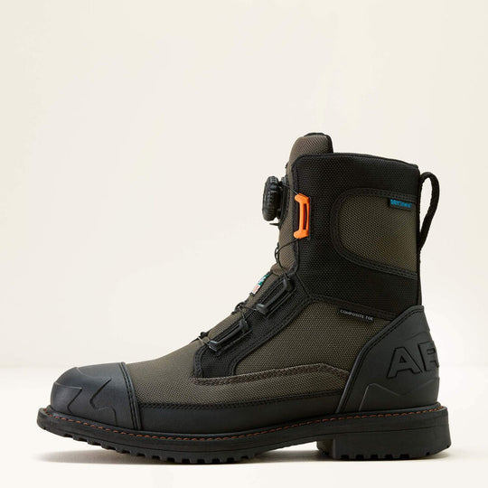 Ariat Men's RigTEK Wildcat BOA 8" Composite Toe Waterproof CSA Work Boot - Forged Iron - 10035930 - Overlook Boots