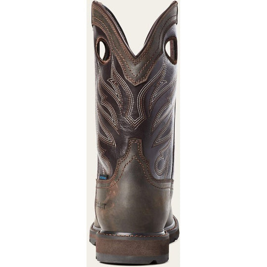 Ariat Men's Groundwork Soft Toe Waterproof Slip Resistant Work Boot - Dark Brown - 10035965 - Overlook Boots