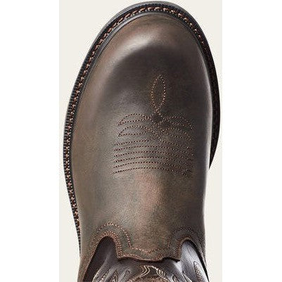 Ariat Men's Groundwork Soft Toe Waterproof Slip Resistant Work Boot - Dark Brown - 10035965 - Overlook Boots