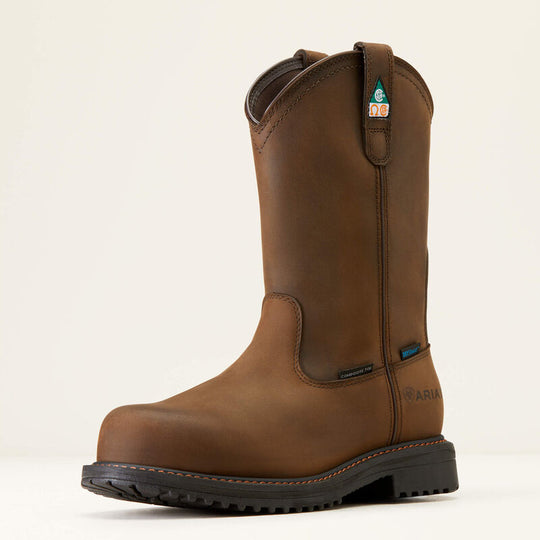 Ariat Men's RigTek Composite Toe Waterproof Wellington Work Boot - Oily Distressed Brown - 10035988 - Overlook Boots