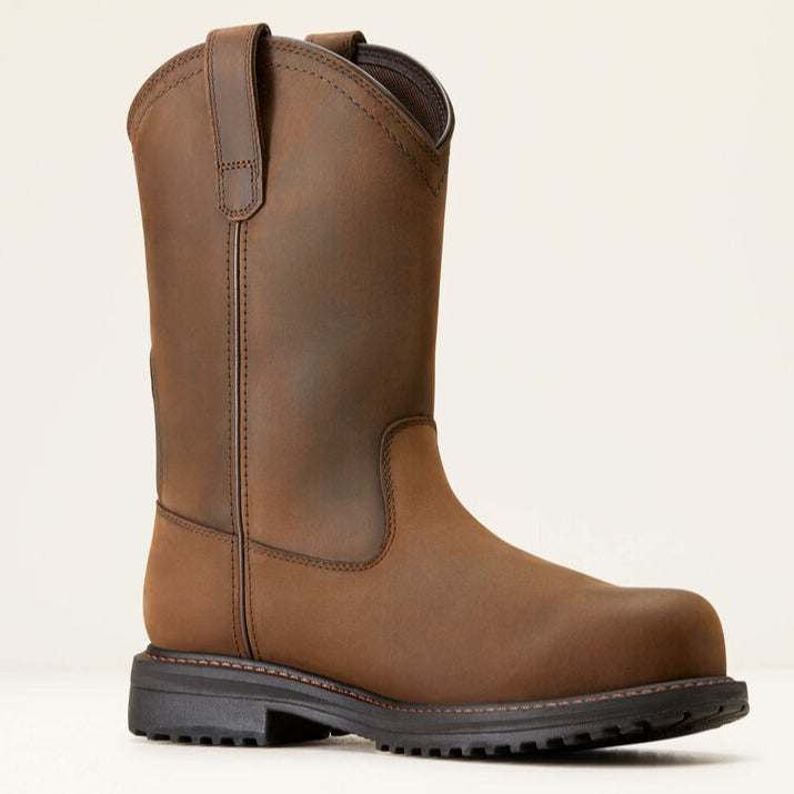 Ariat Men's RigTek Composite Toe Waterproof Wellington Work Boot - Oily Distressed Brown - 10035988 4 / Wide / Brown - Overlook Boots