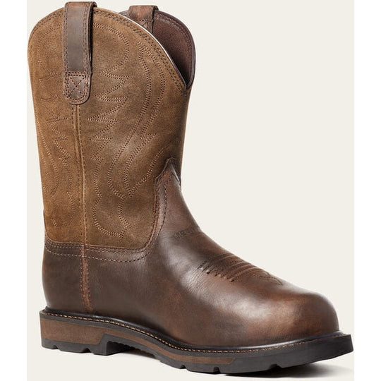 Ariat Men's Groundbreaker Steel Toe MetGuard Slip Resistant Work Boot - Brown - 10036107 7 / Medium / Brown - Overlook Boots