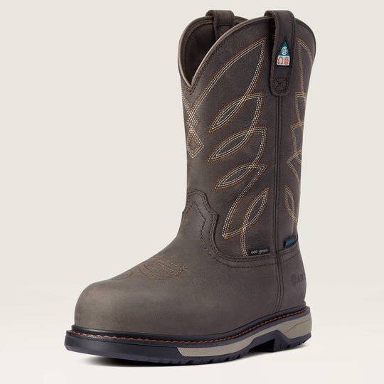 Ariat Women's Riveter CSA Glacier Grip Pull-On Composite Toe Waterproof 400G Insulated Puncture Resistant Work Boot - Dark Storm - 10036708 - Overlook Boots