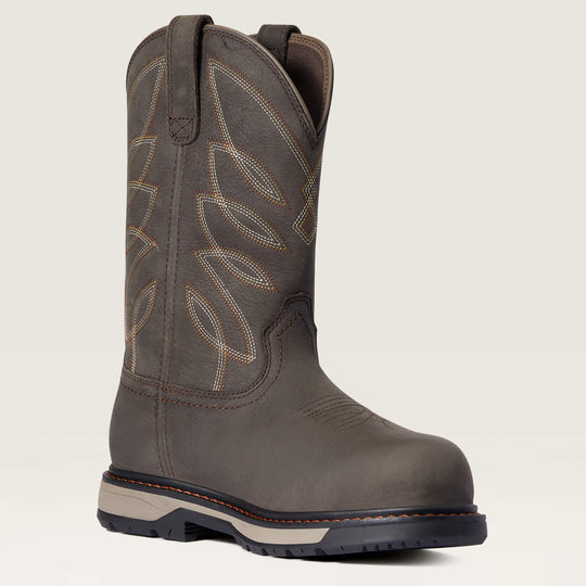 Ariat Women's Riveter CSA Glacier Grip Pull-On Composite Toe Waterproof 400G Insulated Puncture Resistant Work Boot - Dark Storm - 10036708 5.5 / Medium / Brown - Overlook Boots