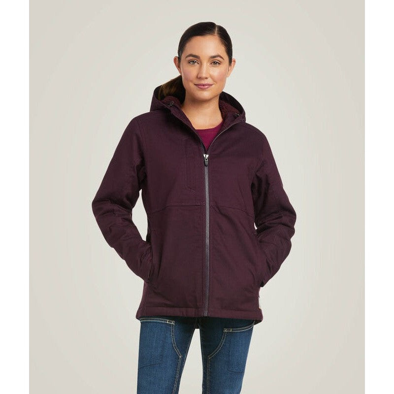 Ariat Women's Rebar DuraCanvas Insulated Work Jacket Plum - 10037589 Small / Plum Perfect / Standard - Overlook Boots