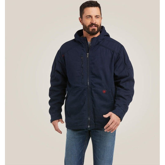 Ariat Men's Flame Resistant DuraLight Stretch Canvas Jacket Navy - 10037640 Small / Navy / Standard - Overlook Boots
