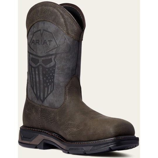 Ariat Men's WorkHog XT Incognito Carbon Toe Slip Resistant Work Boot - Iron Coffee - 10038223 7 / Medium / Brown - Overlook Boots