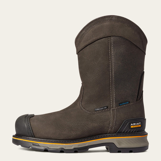 Ariat Men's Stump Jumper Pull On Composite Toe Waterproof Work Boot - Iron Coffee - 10038282 - Overlook Boots
