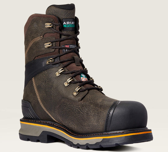 Ariat Men's Stump Jumper 8" Composite Toe Waterproof 600G Ins Work Boot - Coffee - 10038283 7 / Medium / Brown - Overlook Boots