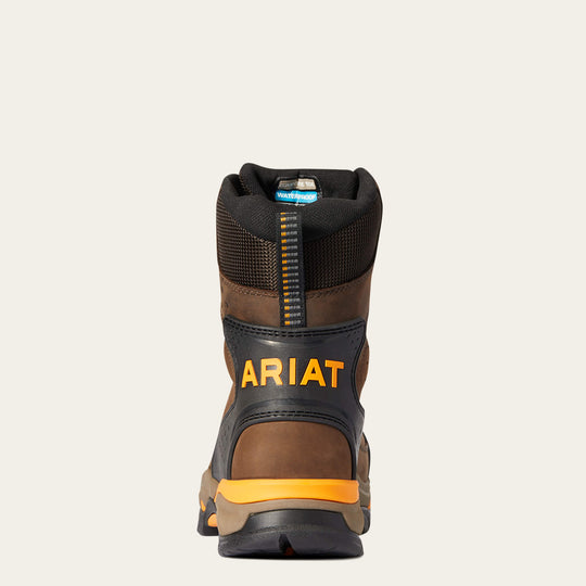 Ariat Men's Endeavor 8" Carbon Toe Waterproof Work Boot - Chocolate Brown - 10038373 - Overlook Boots
