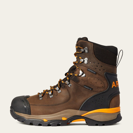 Ariat Men's Endeavor 8" Carbon Toe Waterproof Work Boot - Chocolate Brown - 10038373 - Overlook Boots