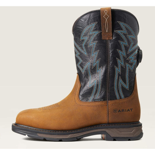 Ariat Men's WorkHog XT BOA Carbon Toe Slip Resistant Work Boot - Dark Earth - 10038923 - Overlook Boots