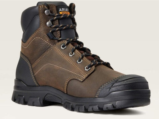 Ariat Men's Treadfast 6" Soft Toe Waterproof Slip Resistant Work Boot - Brown - 10040266 6 / Medium / Brown - Overlook Boots