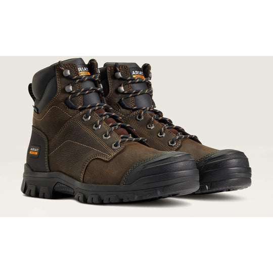 Ariat Men's Treadfast 6" Soft Toe Waterproof Slip Resistant Work Boot - Brown - 10040266 - Overlook Boots