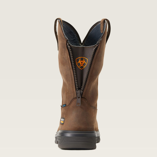 Ariat Men's Turbo Moc Toe Carbon Toe Waterproof Work Boot - Mocha - 10040396 - Overlook Boots
