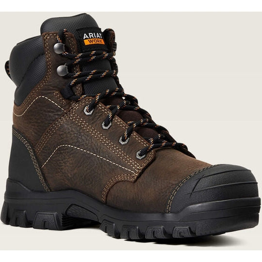 Ariat Women's Treadfast 6" Steel Toe Waterproof Slip Resistant Work Boot - Dark Brown - 10040405 5.5 / Medium / Brown - Overlook Boots